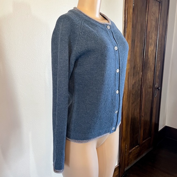 IrelandsEye Killiney Button Down Wool Cashmere Blend Cardigan Harbour Blue Small - Picture 5 of 14